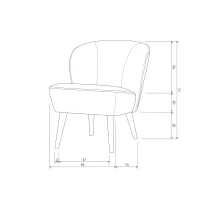 Sara fauteuil velvet warm groen WOOOD